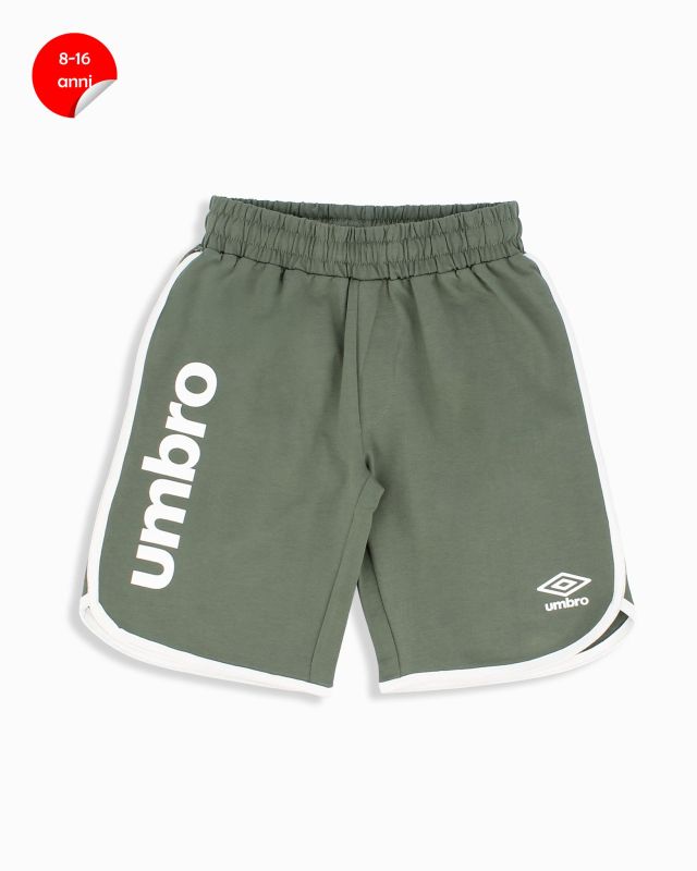 Product: UMBRO - Bermuda ragazzi 8-16 anni verde militare in cotone (1 of 6)
