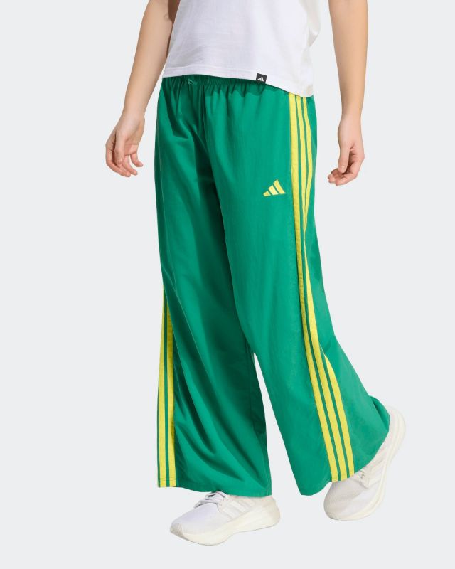 Product: ADIDAS - PANTALONE ESSENTIAL VERDE CON BANDE GIALLE DA DONNA - KR7563 (1 of 6)