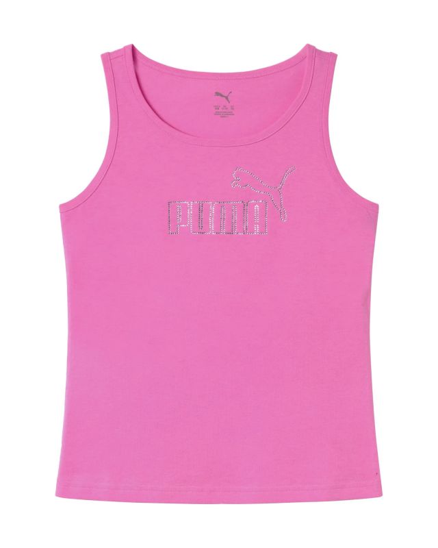 Product: PUMA -CANOTTA JUNIOR (7 - 16 ANNI) ROSA MALVA  ESS LOGO TANK RHINESTONE, 693911-74 (1 of 3)