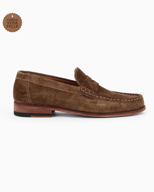 Product: CLASS MAN - Mocassino taupe scamosciato in VERA PELLE (1 of 8)
