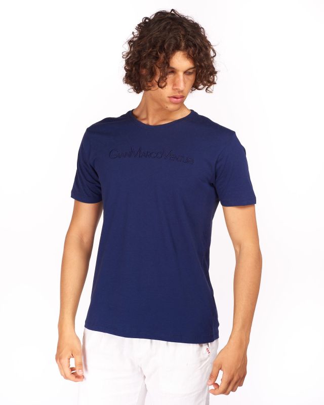 Product: GIANMARCO VENTURI - Tshirt manica corta blu da uomo (1 of 3)