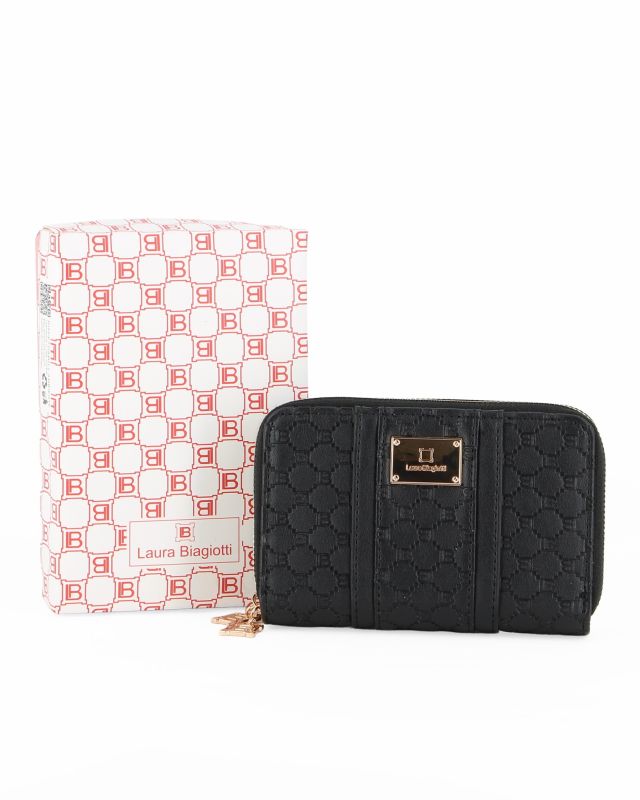 Product: LAURA BIAGIOTTI - Portafoglio nero loggato con due scomparti principali (1 of 3)