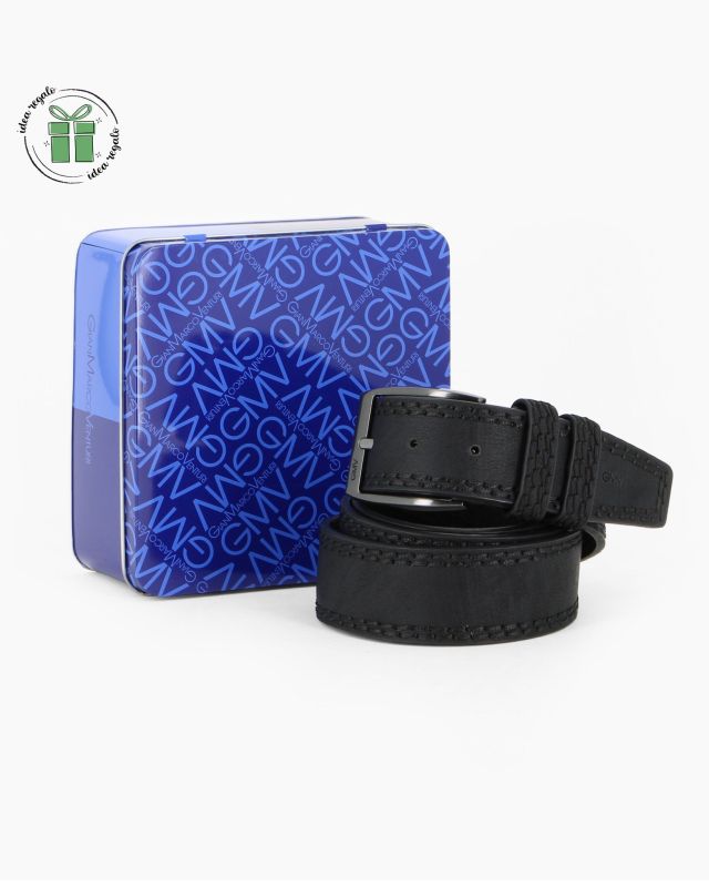 Product: GIANMARCO VENTURI - Cinta nera da uomo con scatola in latta (2 of 4)