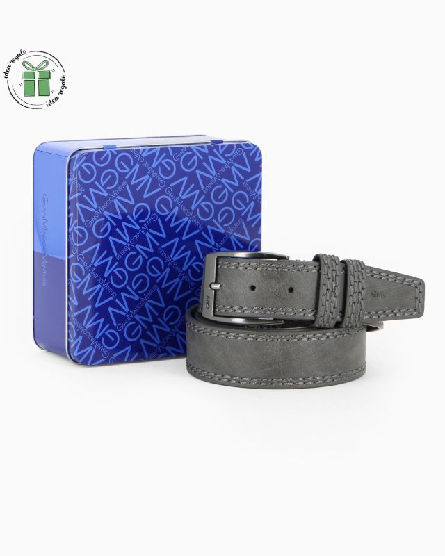 Product: GIANMARCO VENTURI - Cinta grigia da uomo con scatola in latta (2 of 4)