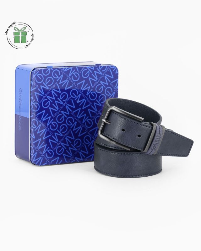 Product: GIANMARCO VENTURI - Cinta blu da uomo con scatola in latta (1 of 3)