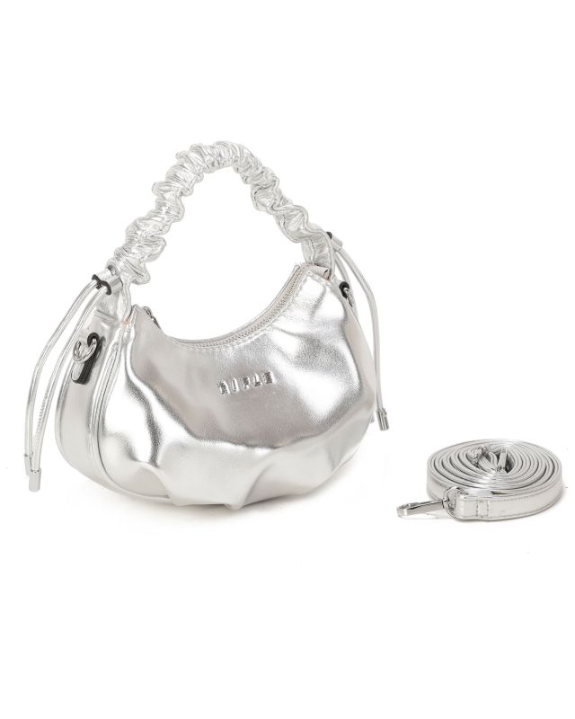 Product: RIFLE - Minibag argento con manico arricciato, tracolla removibile (1 of 3)