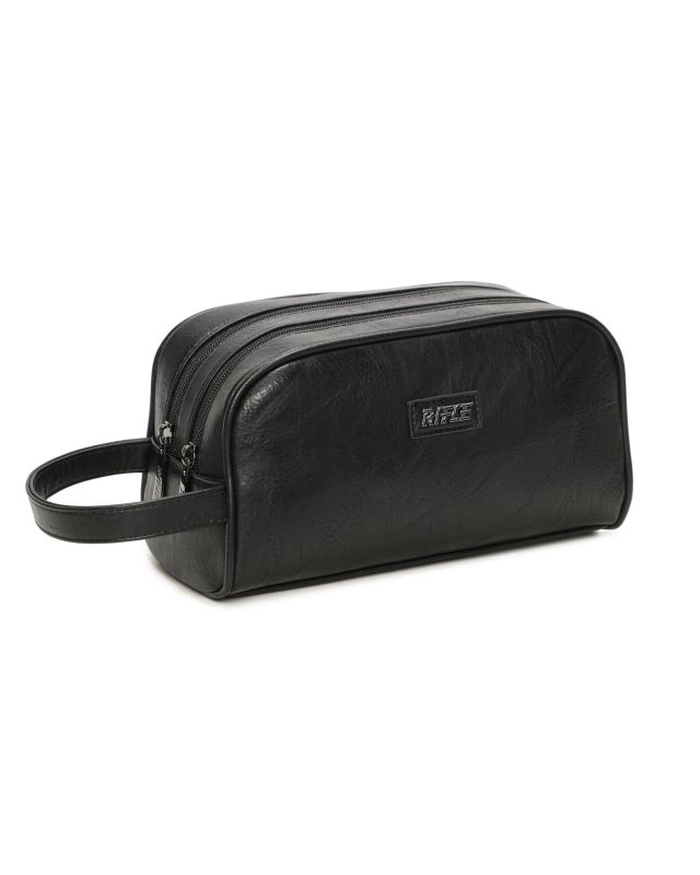 Product: RIFLE - Pochette nera da uomo con due scomparti principali, tasca posteriore e polsiera (1 of 3)