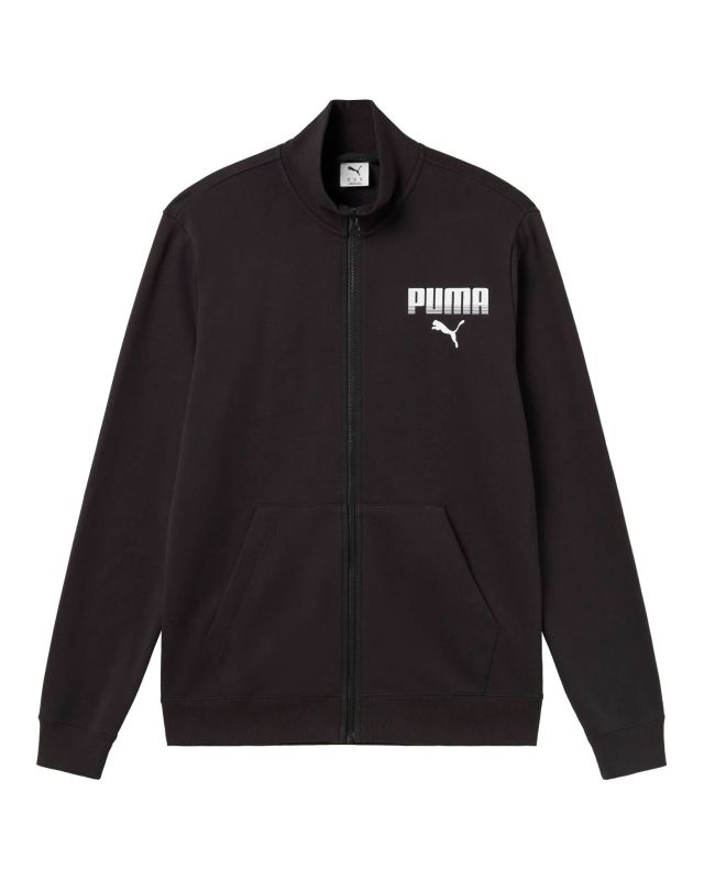 Product: PUMA - FELPA ESSENTIAL GRAPHIC NERA DA UOMO FILL ZIP PER ALLENAMENTO