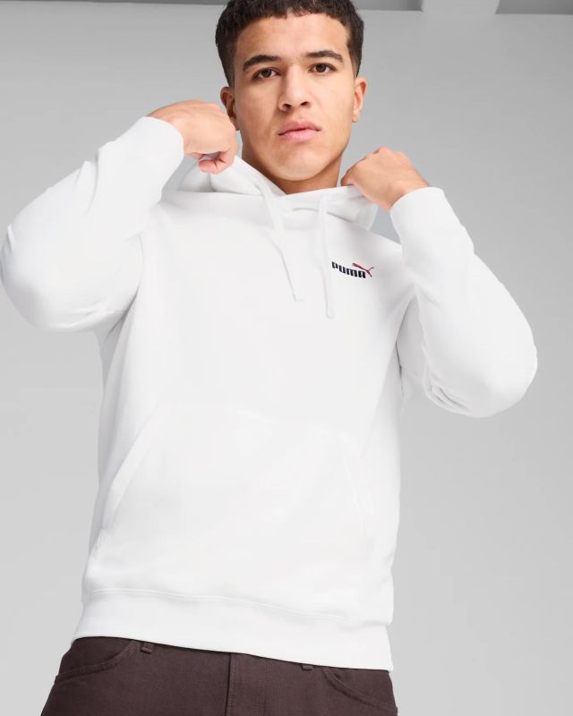 Product: PUMA - FELPA  CON CAPPUCCIO BIANCA ESSENTIAL 2 COLOR SMALL N.1 DA UOMO, 684719-52 (1 of 5)