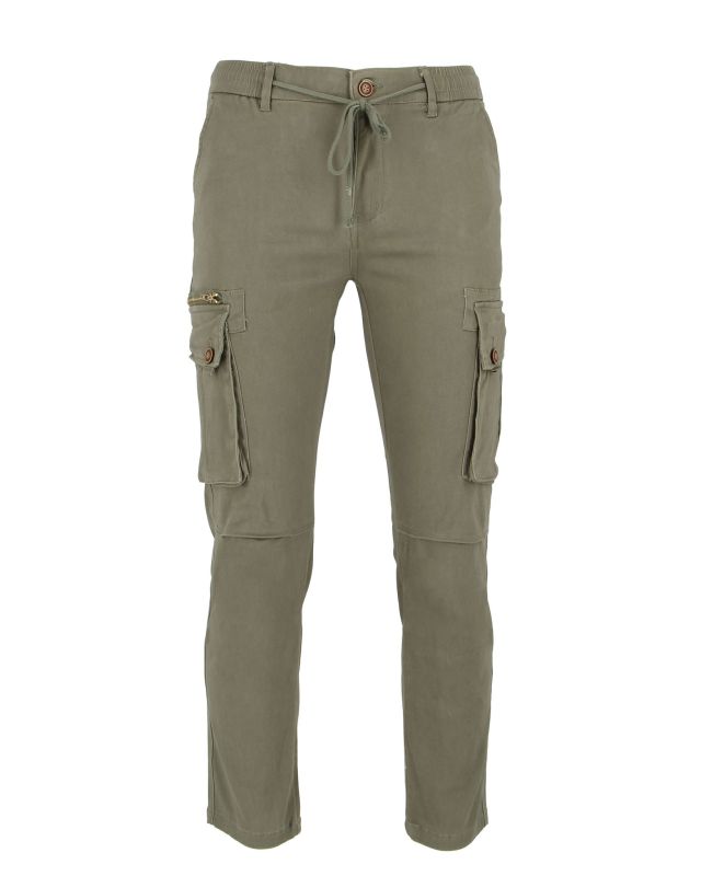 Product: D-INFINITIVE - Pantalone cargo verde regular fit (1 of 4)
