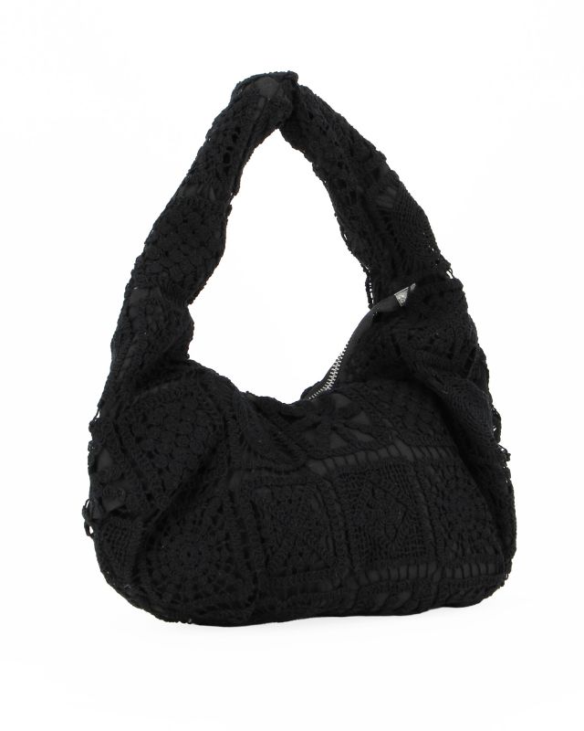Product: DIVAS - Borsa hobo in pizzo crochet nero (1 of 4)