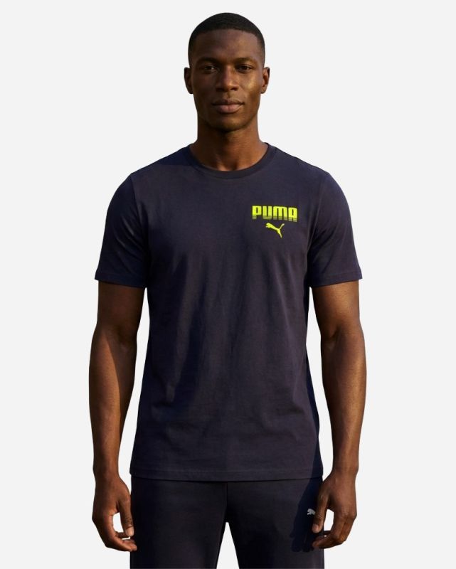 Product: PUMA - T-SHIRT BLU  ESSENTIAL SMALL GRAPHIC TEE  DA UOMO, 694935-16 (1 of 4)