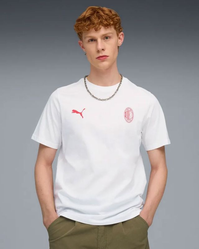 Product: PUMA  - T-SHIRT UOMO MEZZA MANICA  BIANCA  AC MILAN FTBLESS TEE, 782584-02 (1 of 5)