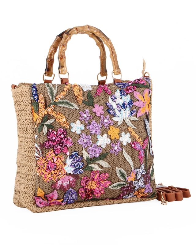 Product: BORSA PAGLIA RICAMI FLOREALI MAN.BAMBOO (5 of 12)