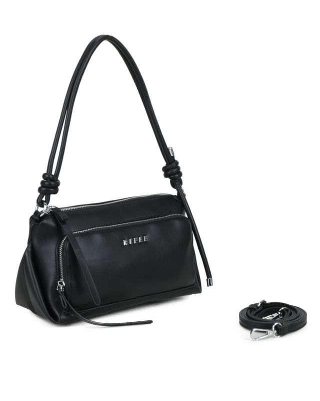 Product: RIFLE - Borsa a spalla nera con tasca frontale e tracolla removibile (1 of 3)