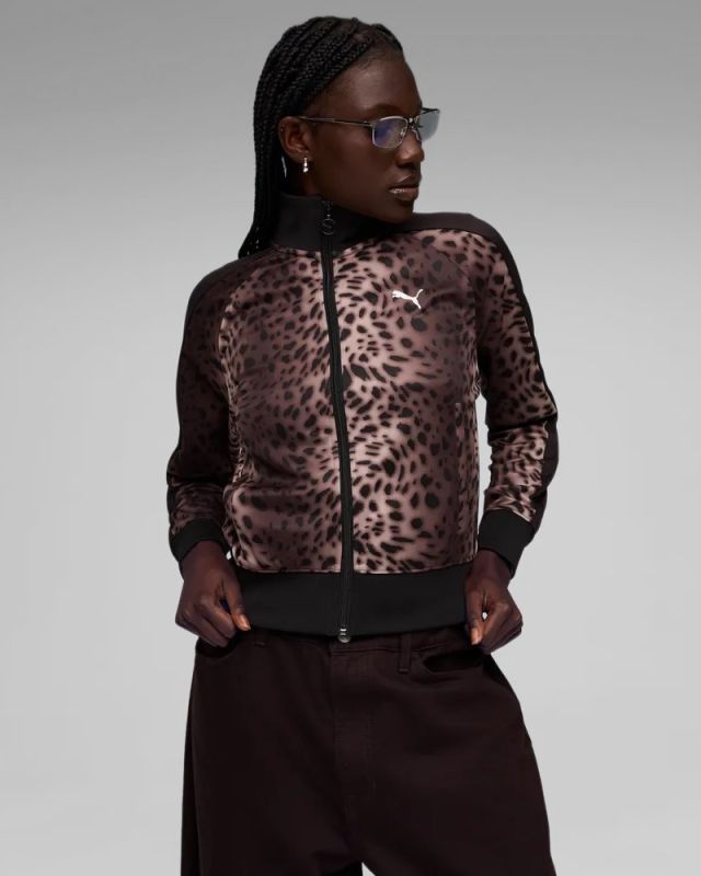 Product: PUMA - JACKET DONNA LEOPARDATO NERO E MARRONE T7 LEO LUXE AOP TRACK,  634563-01 (1 of 5)