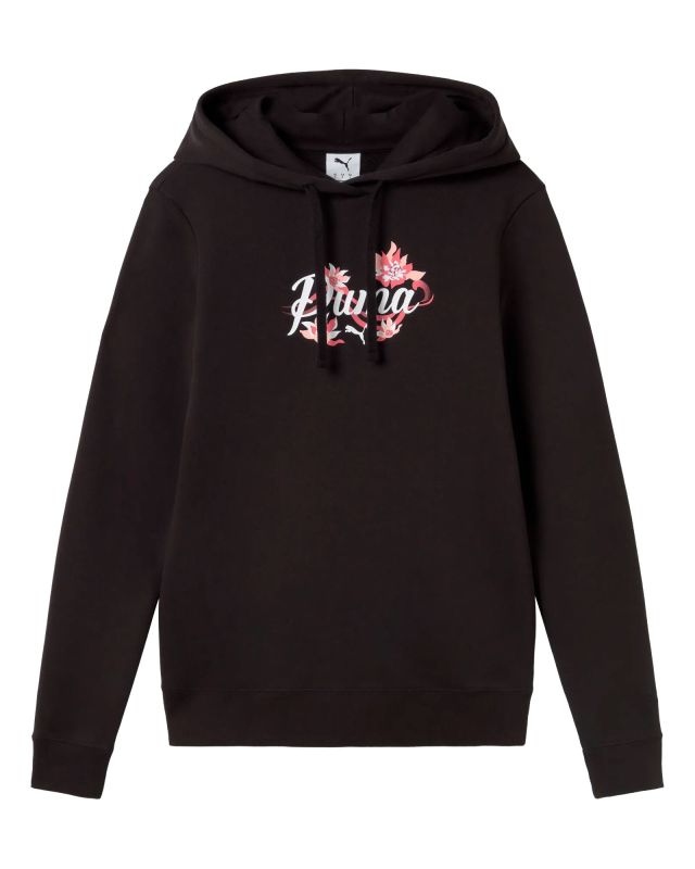 Product: PUMA - FELPA CON CAPPUCCIO NERA FLORAL GRAPHIC CAT HD DA DONNA, 694456-01 (1 of 2)