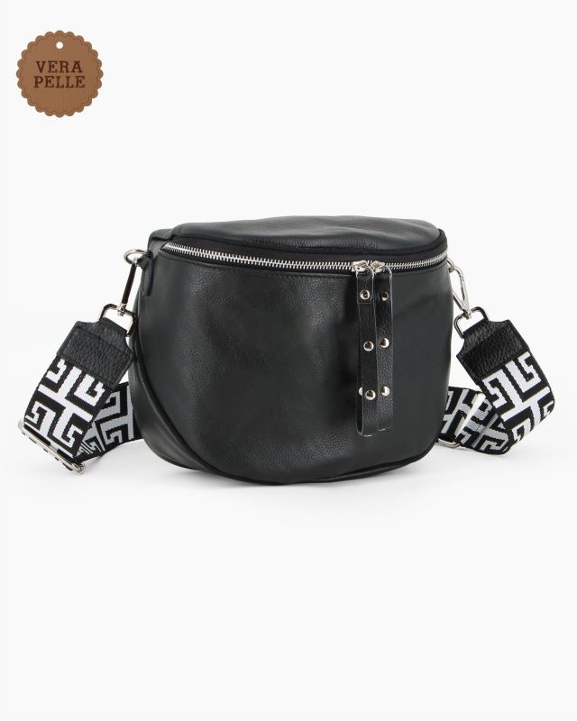 Product: NARDINI - Marsupio nero da donna in VERA PELLE - MADE IN ITALY (6 of 6)