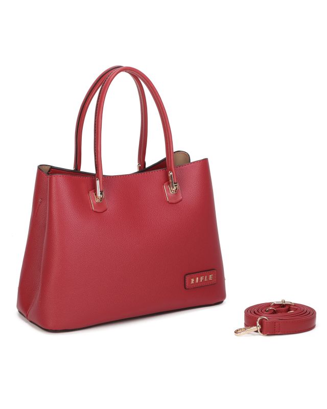 Product: RIFLE - Borsa a mano rossa con tre scomparti principali, tracolla removibile (1 of 3)
