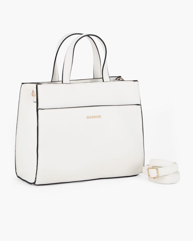 Product: RIFLE - Borsa a mano bianca con tasca frontale e tracolla removibile (1 of 4)