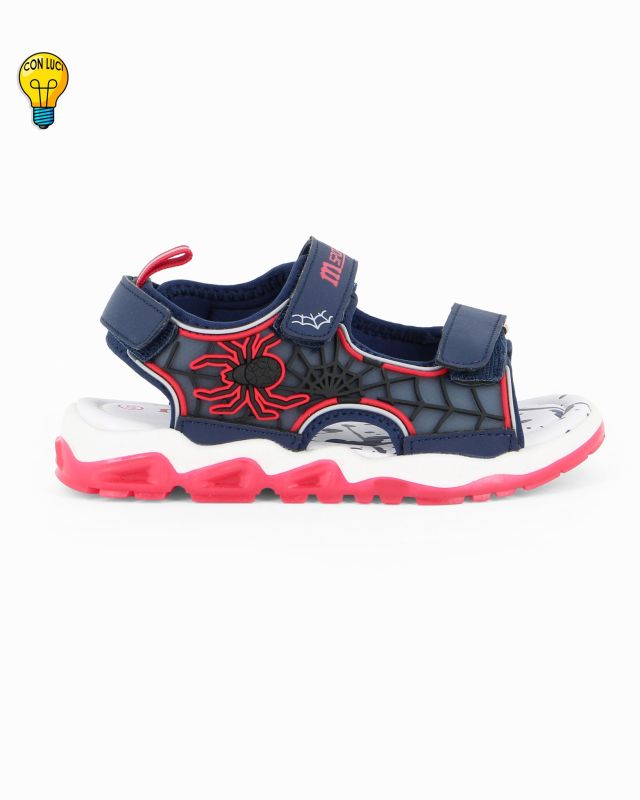 Product: MELANIA - Sandalo blu e rosso da bambino con strappi e luci, numerata 31/36 (1 of 5)