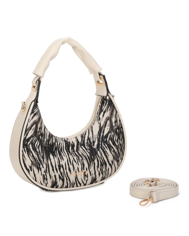 Product: RIFLE - Borsa a spalla animalier beige, tracolla removibile (1 of 3)