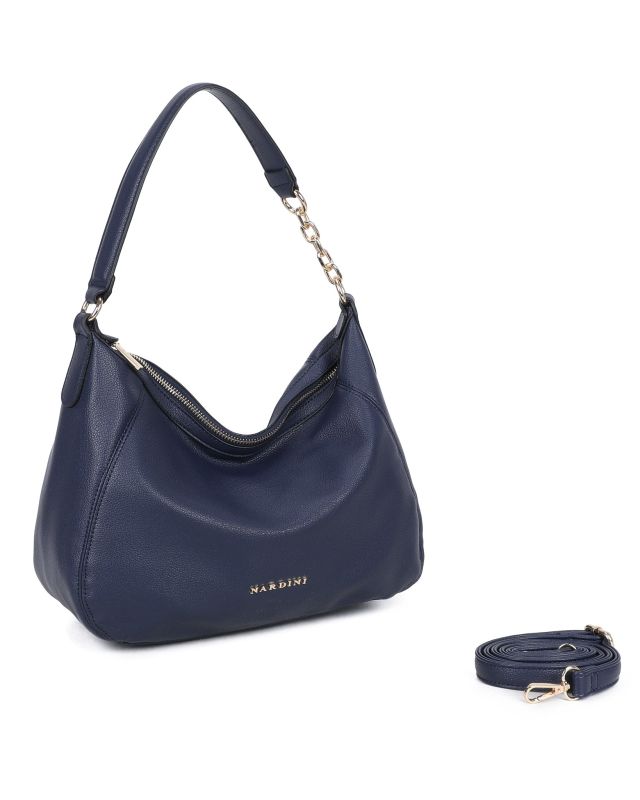 Product: NARDINI - Borsa sacca blu con tre scomparti interni, tracolla removibile (1 of 3)