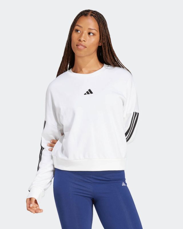 Product: ADIDAS - FELPA BIANCA  DA DONNA ESSENTIAL 3 STRISCE FRENCH TERRY-  JD5285 (1 of 6)
