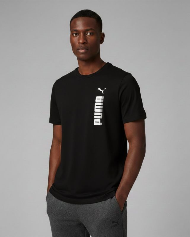 Product: PUMA - T-SHIRT NERA  ESSENTIAL BIG GRAPHIC TEE  DA UOMO, 694939-01 (1 of 8)