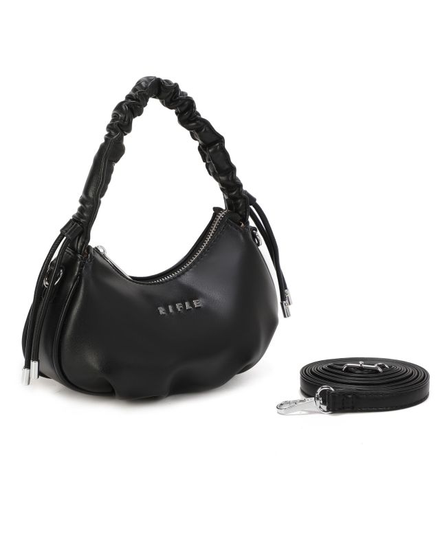 Product: RIFLE - Minibag nera con manico arricciato, tracolla removibile (1 of 3)