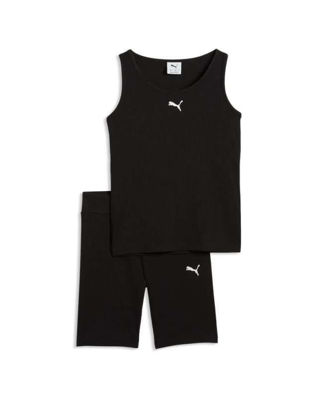 Product: PUMA - COMPLETO SHORT + CANOTTA NERO  JUNIOR ( 7-16 ANNI)ESSENTIAL ELEVATED RIB, 692477-01 (1 of 2)