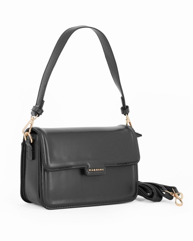 Product: NARDINI - Tracollina nera con patta e tasca frontale, tracolla removibile (13 of 16)
