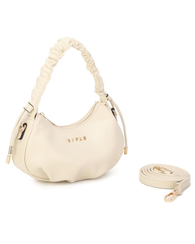 Product: RIFLE - Minibag beige con manico arricciato, tracolla removibile (1 of 3)