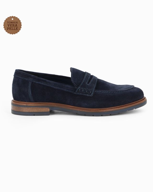 Product: CLASS MAN - Mocassino blu scamosciato in VERA PELLE (1 of 8)