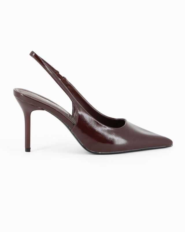 Prodotto: MISS GLOBO - Décolleté slingback marrone con sottopiede in memory foam, tacco 8,5CM