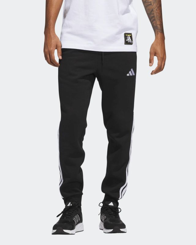 Prodotto: ADIDAS - PANTALONI TUTA DA UOMO NERI  ESSENTIALS 3 - STRIPES FELPATI  -JD1861
