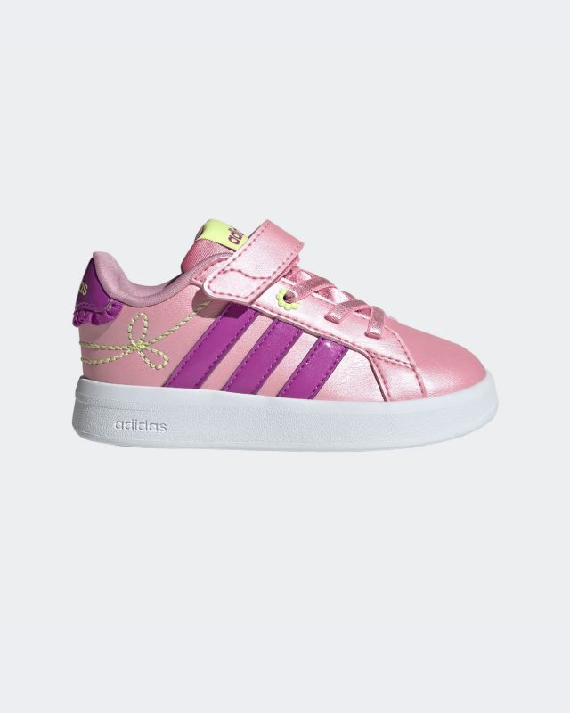 Prodotto: ADIDAS - SNEAKERSK BABY GRAND COURT 3.0 EL TD ROSA CON DETTAGLI VIOLA E VERDE FLUO DAL 19 AL 27 , KI1757