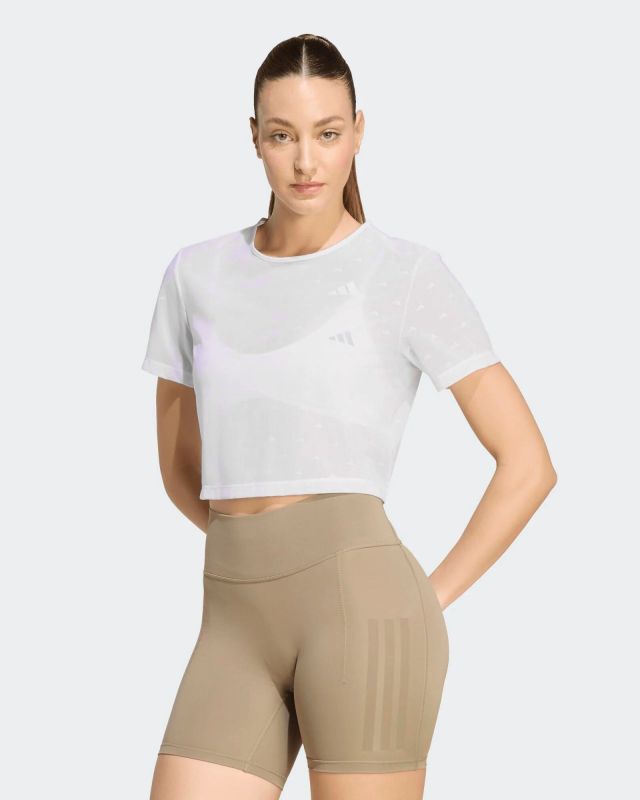 Prodotto: ADIDAS - T-SHIRT MEZZA MANICA  A RETE PRIMELIFT ESSENTIALS WORKOUT BOXY  BIANCA DA DONNA, KH1153