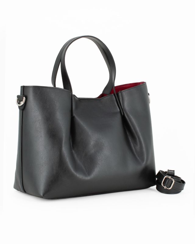 Prodotto: TATOO- Borsa nera a mano con tracolla rimovibile- MADE IN ITALY