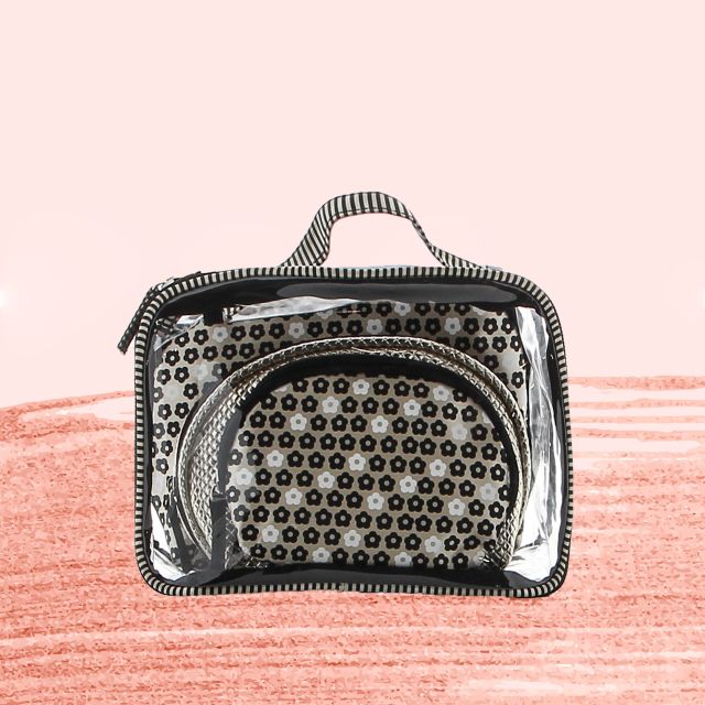 Prodotto: BACHATA- Set 4 trousse fantasia fiori ed effetto laminato a rombi con trousse grande plastificata