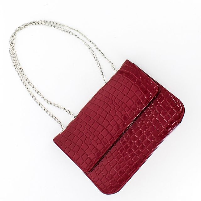 Prodotto: TATOO - Tracolla bordeaux in cocco con patta, MADE IN ITALY