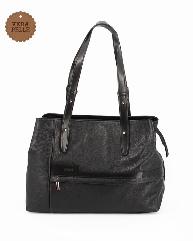 Prodotto: Divas- Shopping in VERA PELLE con zip orizzontale frontale, MADE IN ITALY