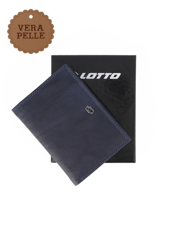 Prodotto: LOTTO - Portafoglio uomo blu in VERA PELLE