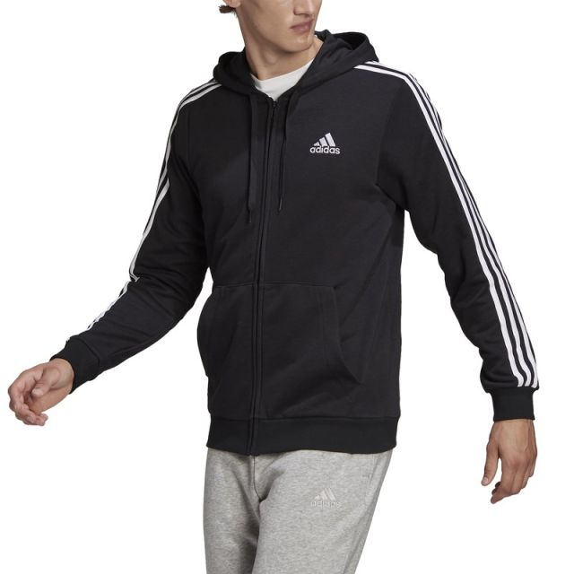 Prodotto: ADIDAS - FELPA CON CAPPUCCIO ESSENTIALS FRENCH TERRY 3-STRIPES FULL-ZIP - GK9032