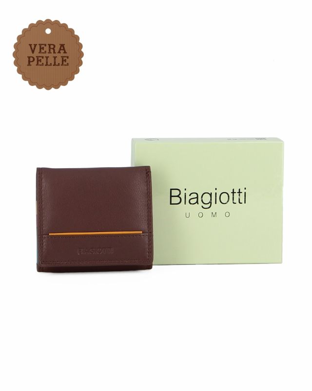 Prodotto: LAURA BIAGIOTTI - Portafoglio marrone da uomo in VERA PELLE