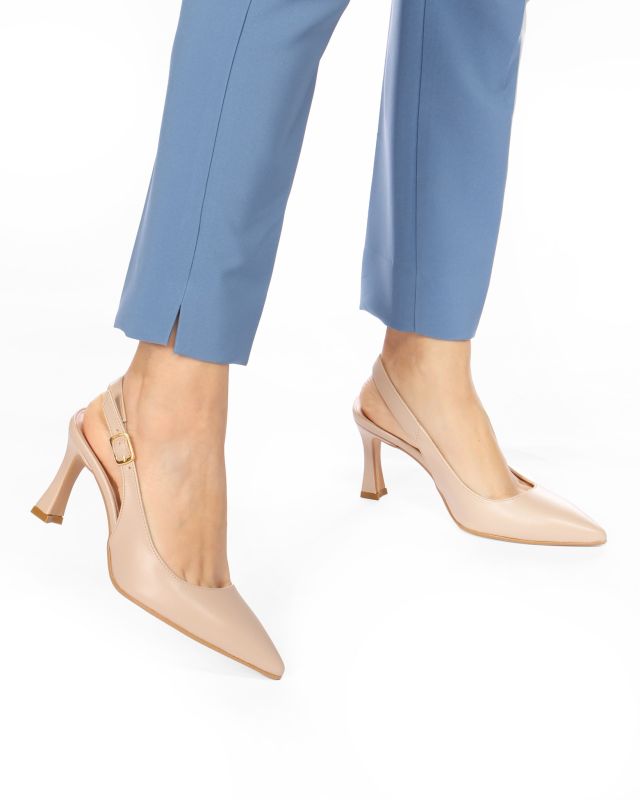 Prodotto: MISS GLOBO - Décolleté slingback nude tacco 7,5cm - MADE IN ITALY
