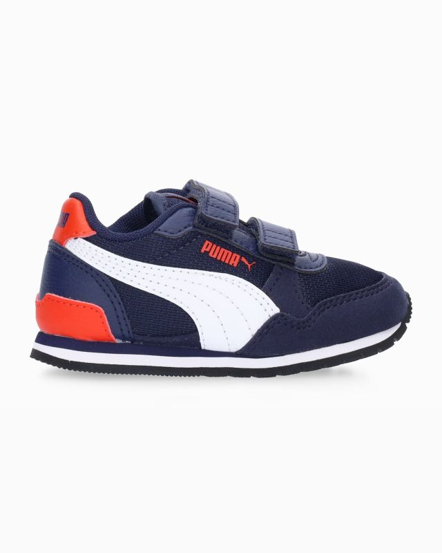 Prodotto: PUMA - Sneakers da bambino blu  e bianca con dettagli rossi e soletta in memory foam, numerata 28/35 - ST RUNNER V3 MESH V PS