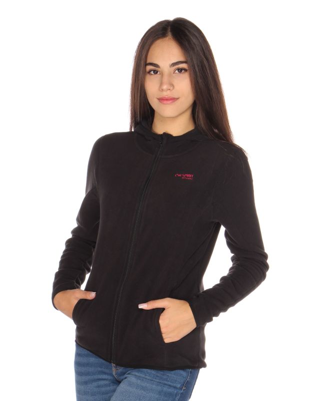 Prodotto: ON SPIRIT - PILE NERO CON CAPPUCCIO E FULL ZIP DA DONNA AD01134