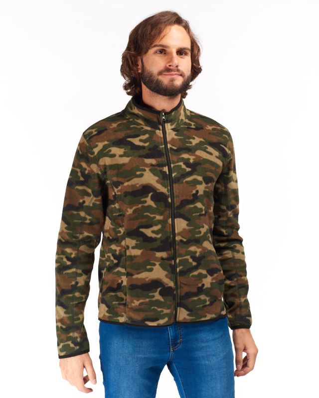 Prodotto: ON SPIRIT - PILE UOMO  FULL ZIP  FANTASIA  MILITARE BEIGE, MARRONE, VERDE E NERO - ARTURO