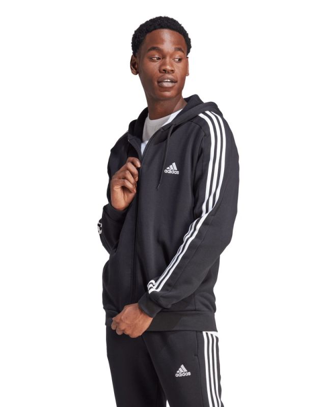 Prodotto: ADIDAS - FELPA CON CAPPUCCIO ESSENTIALS FLEECE 3-STRIPES FULL-ZIP - IB4029